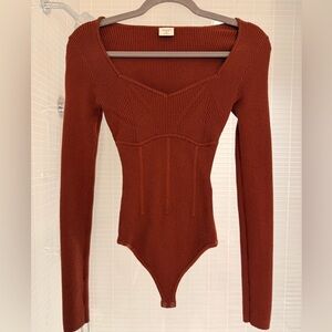 Abercrombie & Fitch Long Sleeve Sweater thong Bodysuit XS